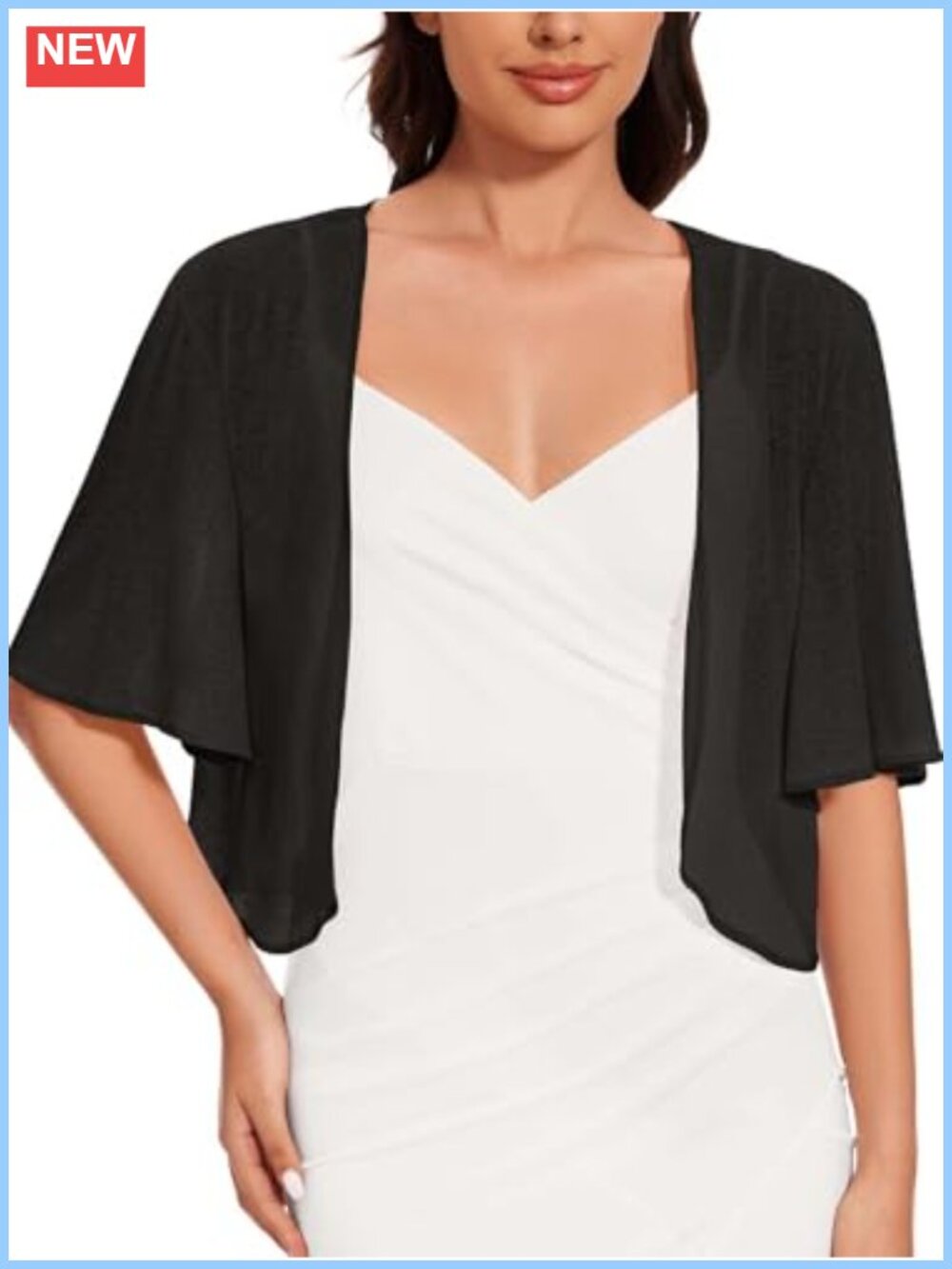Women's Sheer Short Sleeve Bolero Shrug Open Front Cardigan
